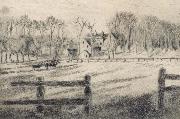 Camille Pissarro Field with mill at Osny oil